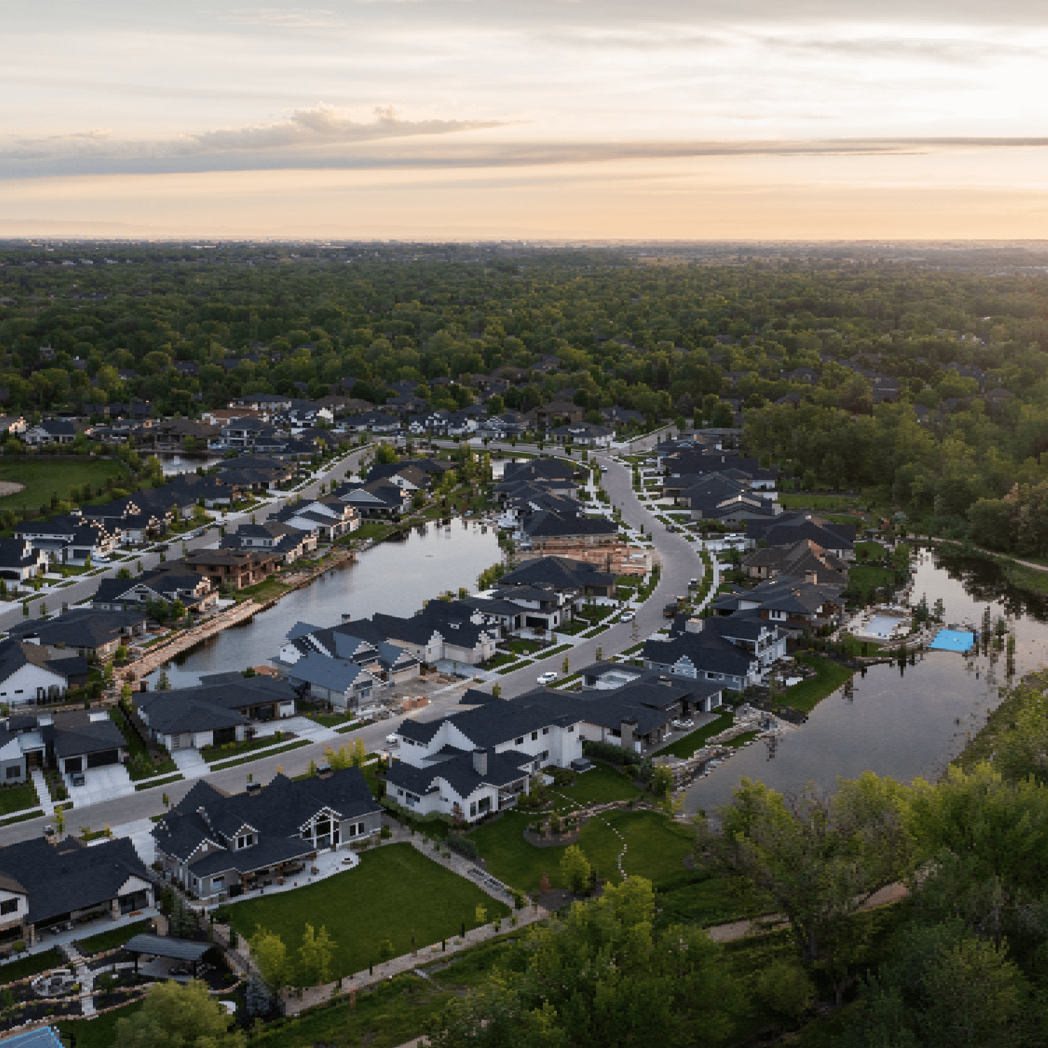 Aerial view of residential development